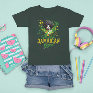 Proud Jamaican Gyal T Shirt For Kid Afro Black Girls Jamaica Flag TS11 Dark Forest Green Print Your Wear
