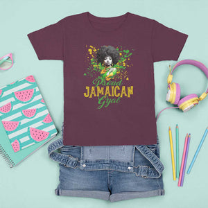 Proud Jamaican Gyal T Shirt For Kid Afro Black Girls Jamaica Flag TS11 Maroon Print Your Wear