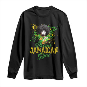 Proud Jamaican Gyal Long Sleeve Shirt Afro Black Girls Jamaica Flag TS11 Black Print Your Wear