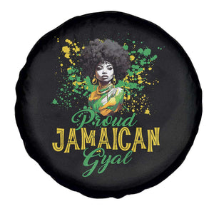 Proud Jamaican Gyal Spare Tire Cover Afro Black Girls Jamaica Flag TS11 Print Your Wear