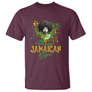 Proud Jamaican Gyal T Shirt Afro Black Girls Jamaica Flag TS11 Maroon Print Your Wear