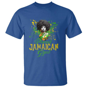 Proud Jamaican Gyal T Shirt Afro Black Girls Jamaica Flag TS11 Royal Blue Print Your Wear