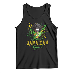 Proud Jamaican Gyal Tank Top Afro Black Girls Jamaica Flag TS11 Black Print Your Wear