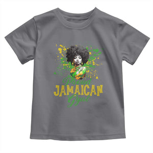 Proud Jamaican Gyal Toddler T Shirt Afro Black Girls Jamaica Flag TS11 Charcoal Print Your Wear