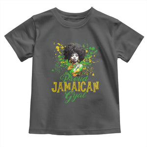 Proud Jamaican Gyal Toddler T Shirt Afro Black Girls Jamaica Flag TS11 Dark Heather Print Your Wear