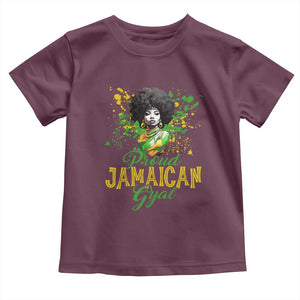 Proud Jamaican Gyal Toddler T Shirt Afro Black Girls Jamaica Flag TS11 Maroon Print Your Wear