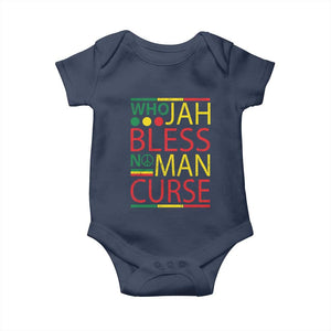 Who Jah Bless No Man Curse Baby Onesie Jamaica Flag Rasta Reggae Roots TS11 Navy Print Your Wear
