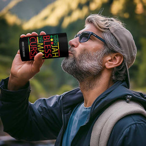 Who Jah Bless No Man Curse 4 in 1 Can Cooler Tumbler Jamaica Flag Rasta Reggae Roots TS11 Print Your Wear