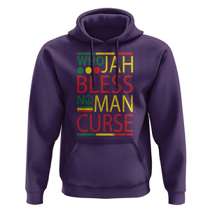 Who Jah Bless No Man Curse Hoodie Jamaica Flag Rasta Reggae Roots TS11 Purple Print Your Wear