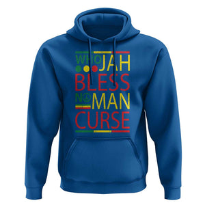 Who Jah Bless No Man Curse Hoodie Jamaica Flag Rasta Reggae Roots TS11 Royal Blue Print Your Wear