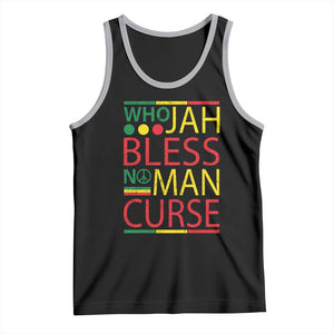 Who Jah Bless No Man Curse Tank Top Jamaica Flag Rasta Reggae Roots TS11 Black Athletic Heather Print Your Wear