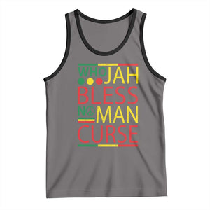 Who Jah Bless No Man Curse Tank Top Jamaica Flag Rasta Reggae Roots TS11 Deep Heather Black Print Your Wear