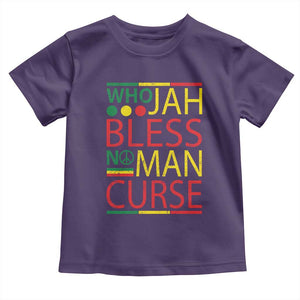 Who Jah Bless No Man Curse Toddler T Shirt Jamaica Flag Rasta Reggae Roots TS11 Purple Print Your Wear