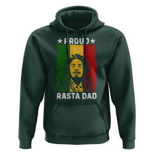Proud Rasta Dad Hoodie Rastafarian Jamaica Father's Day TS11 Dark Forest Green Print Your Wear