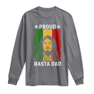 Proud Rasta Dad Long Sleeve Shirt Rastafarian Jamaica Father's Day TS11 Charcoal Print Your Wear