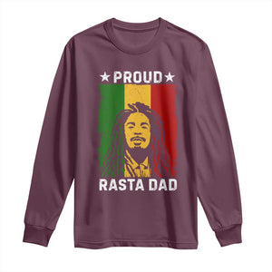 Proud Rasta Dad Long Sleeve Shirt Rastafarian Jamaica Father's Day TS11 Maroon Print Your Wear