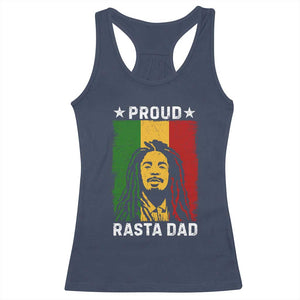 Proud Rasta Dad Racerback Tank Top Rastafarian Jamaica Father's Day TS11 Navy Print Your Wear