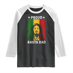 Proud Rasta Dad Raglan Shirt Rastafarian Jamaica Father's Day TS11 Black White Print Your Wear