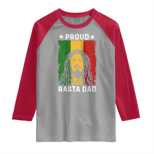 Proud Rasta Dad Raglan Shirt Rastafarian Jamaica Father's Day TS11 Sport Gray Red Print Your Wear