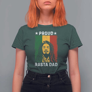 Proud Rasta Dad T Shirt For Women Rastafarian Jamaica Father's Day TS11 Dark Forest Green Print Your Wear