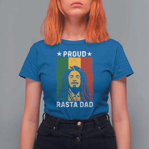 Proud Rasta Dad T Shirt For Women Rastafarian Jamaica Father's Day TS11 Royal Blue Print Your Wear