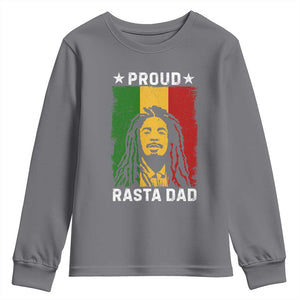 Proud Rasta Dad Youth Sweatshirt Rastafarian Jamaica Father's Day TS11 Charcoal Print Your Wear