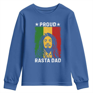 Proud Rasta Dad Youth Sweatshirt Rastafarian Jamaica Father's Day TS11 Royal Blue Print Your Wear