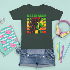 Rasta Mom T Shirt For Kid Jamaican Black Girls Flag Dreadlocks TS11 Dark Forest Green Print Your Wear