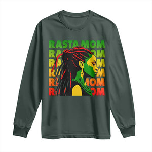 Rasta Mom Long Sleeve Shirt Jamaican Black Girls Flag Dreadlocks TS11 Dark Forest Green Print Your Wear