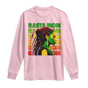 Rasta Mom Long Sleeve Shirt Jamaican Black Girls Flag Dreadlocks TS11 Light Pink Print Your Wear