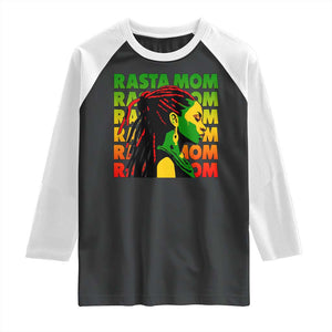 Rasta Mom Raglan Shirt Jamaican Black Girls Flag Dreadlocks TS11 Black White Print Your Wear
