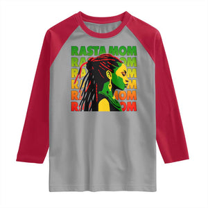 Rasta Mom Raglan Shirt Jamaican Black Girls Flag Dreadlocks TS11 Sport Gray Red Print Your Wear