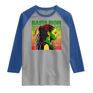 Rasta Mom Raglan Shirt Jamaican Black Girls Flag Dreadlocks TS11 Sport Gray Royal Print Your Wear