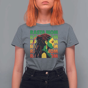 Rasta Mom T Shirt For Women Jamaican Black Girls Flag Dreadlocks TS11 Charcoal Print Your Wear