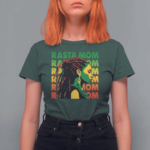 Rasta Mom T Shirt For Women Jamaican Black Girls Flag Dreadlocks TS11 Dark Forest Green Print Your Wear