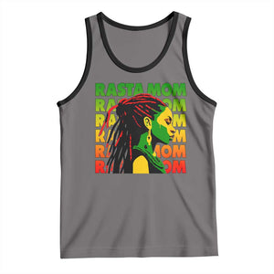 Rasta Mom Tank Top Jamaican Black Girls Flag Dreadlocks TS11 Deep Heather Black Print Your Wear