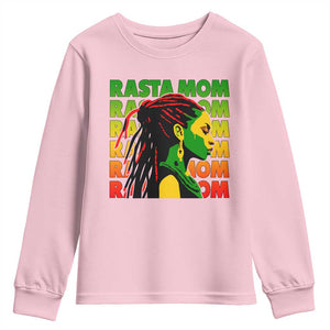 Rasta Mom Youth Sweatshirt Jamaican Black Girls Flag Dreadlocks TS11 Light Pink Print Your Wear