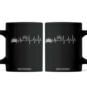 4x4 Off Road Car Riding Vintage Pet Paw Heartbeat Coffee Mug TS11 Black Print Your Wear