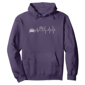 4x4 Off Road Car Riding Vintage Pet Paw Heartbeat Hoodie TS11 Purple Print Your Wear