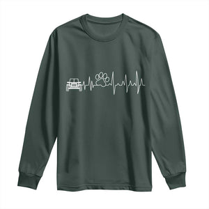 4x4 Off Road Car Riding Vintage Pet Paw Heartbeat Long Sleeve Shirt TS11 Dark Forest Green Print Your Wear