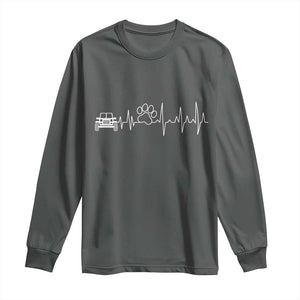 4x4 Off Road Car Riding Vintage Pet Paw Heartbeat Long Sleeve Shirt TS11 Dark Heather Print Your Wear