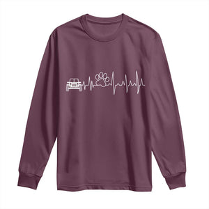 4x4 Off Road Car Riding Vintage Pet Paw Heartbeat Long Sleeve Shirt TS11 Maroon Print Your Wear