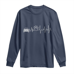4x4 Off Road Car Riding Vintage Pet Paw Heartbeat Long Sleeve Shirt TS11 Navy Print Your Wear