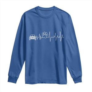 4x4 Off Road Car Riding Vintage Pet Paw Heartbeat Long Sleeve Shirt TS11 Royal Blue Print Your Wear