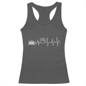 4x4 Off Road Car Riding Vintage Pet Paw Heartbeat Racerback Tank Top TS11 Dark Heather Print Your Wear