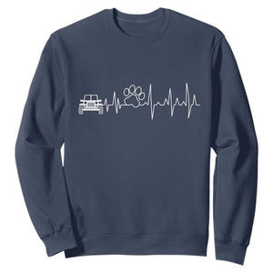 4x4 Off Road Car Riding Vintage Pet Paw Heartbeat Sweatshirt TS11 Navy Print Your Wear