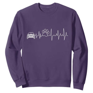 4x4 Off Road Car Riding Vintage Pet Paw Heartbeat Sweatshirt TS11 Purple Print Your Wear