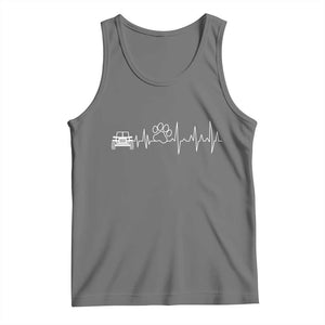 4x4 Off Road Car Riding Vintage Pet Paw Heartbeat Tank Top TS11 Black Heather Print Your Wear