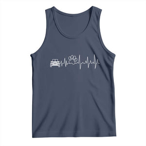 4x4 Off Road Car Riding Vintage Pet Paw Heartbeat Tank Top TS11 Navy Print Your Wear