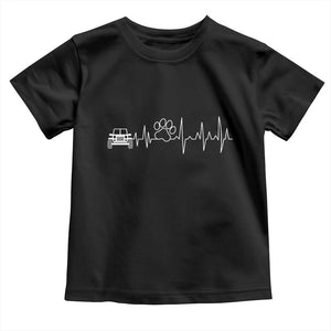 4x4 Off Road Car Riding Vintage Pet Paw Heartbeat Toddler T Shirt TS11 Black Print Your Wear